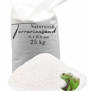 25 kg Terrariensand Terrariumsand naturweiss 0,1-0,6mm Bodengrund grabfähig Sand