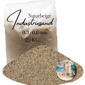 25 kg beiger Quarzsand Industriesand für Kunstharz Einstreung Füllsand 0,3-0,8mm