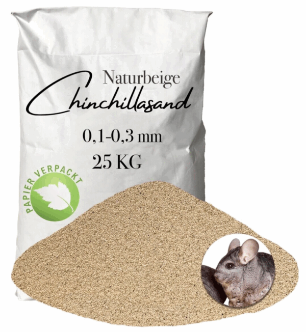 Chinchilla Sand beige Badesand 01 03mm 25 kg Staubbad Hamster Maeuse Papiersack 145792914949
