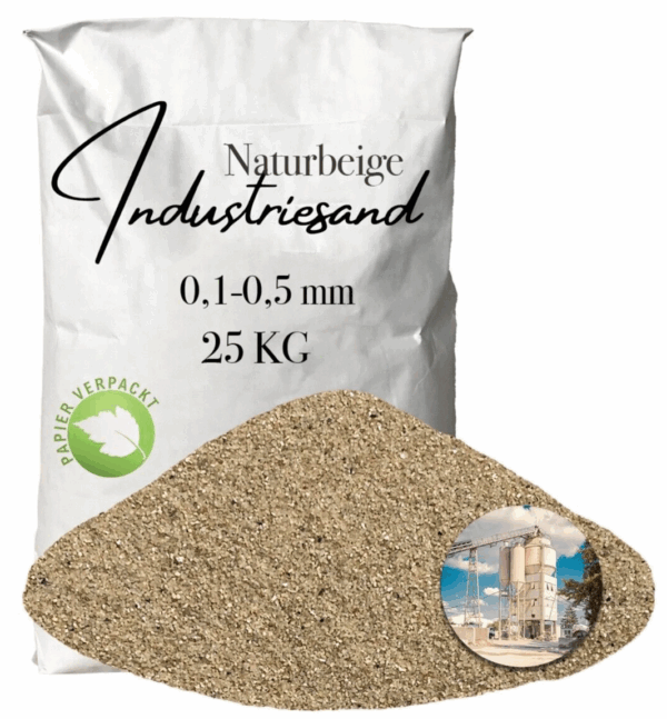 Industriesand fuer Kunstharz Einstreung 25 kg beiger Quarzsand Fuellsand 01 05mm 145821213479