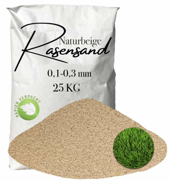 Rasensand Gartensand 25 kg Quarzsand fuer Rasenerde Bodenverbesserung Papiersack 145765816229