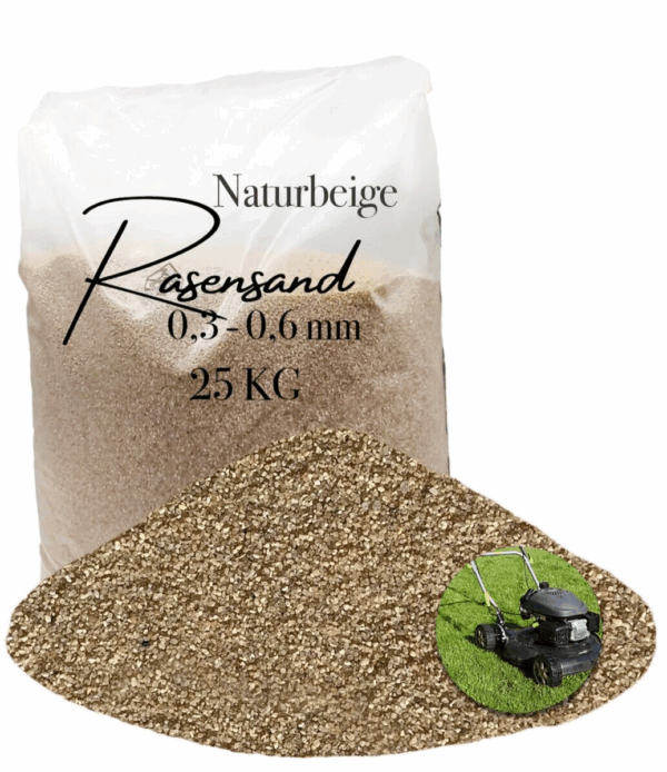 Rasensand Gartensand 25 kg Quarzsand fuer Rasenerde Bodenverbesserung Plastiksack 145647114659