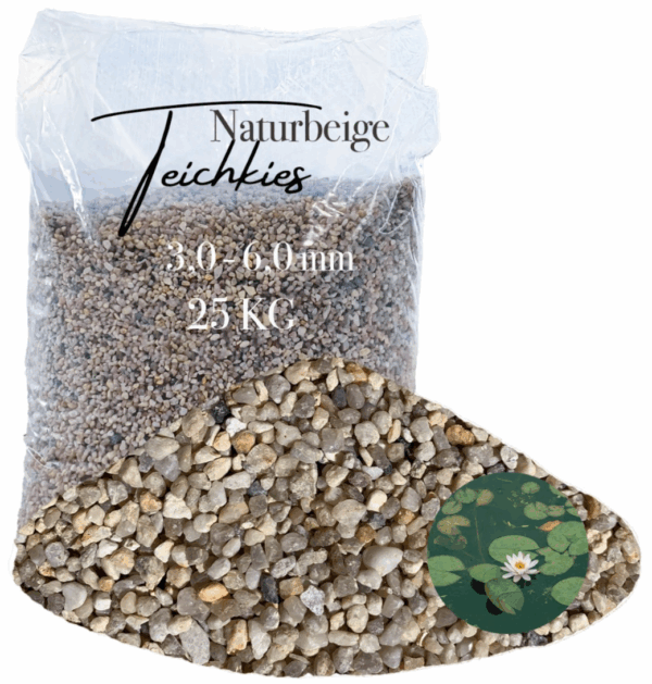 Teichkies 25kg 3 6 mm keimfrei Uferzone Unterbau Quelle Garten Teich Bachlauf 146600545669