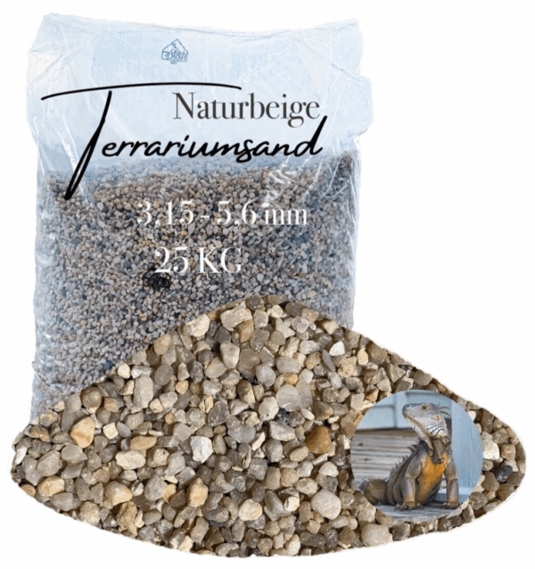 Terrariensand Terrariumsand Bodengrund Sand 25kg 315 56mm naturbeige grabfaehig 145719890939