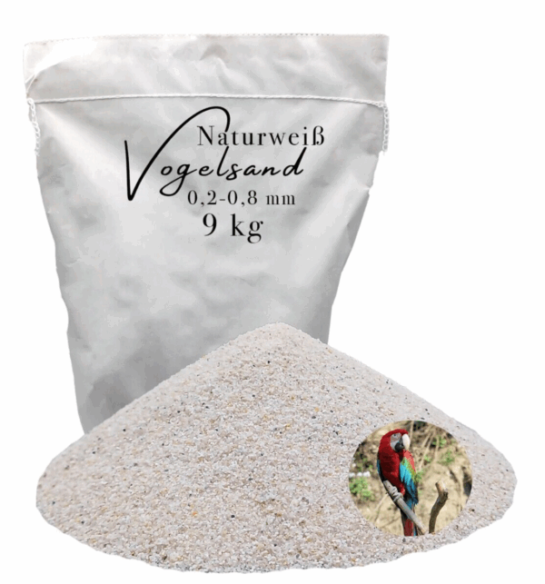 Vogelsand 02 08mm weiss 9 kg keimfrei ohne Zusatzstoffe wie Anis und Grit 146399930859