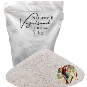 Vogelsand 0,2-0,8mm weiß keimfrei 7 kg ohne Zusatzstoffe wie Anis und Grit