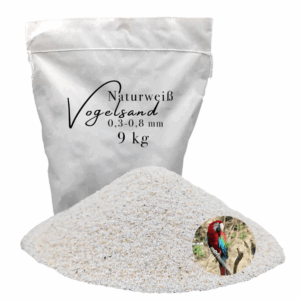 Vogelsand 0,3-0,8mm weiß keimfrei 9 kg ohne Zusatzstoffe wie Anis und Grit