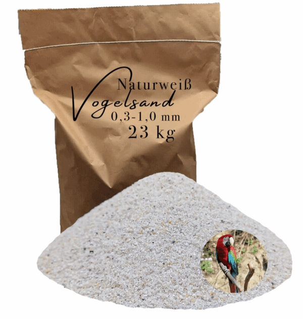 Vogelsand 23 kg 03 10mm weiss keimfrei ohne Zusatzstoffe wie Anis und Grit 146399930729