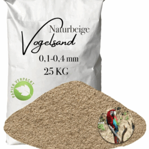 Vogelsand Einstreu Papageiensand beige 25kg ohne Anis und Grit 0,1-0,4 mm Papier